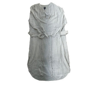 Women's Gap NWT Striped Linen Button Down Dress Size L Original Retail $69.95